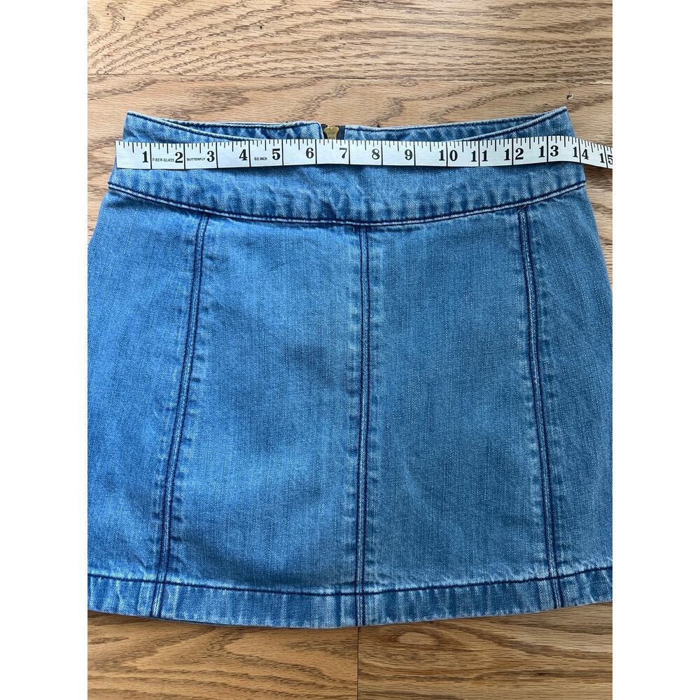 New Without Tags Free People Zip To It Denim Mini Skirt - Picture 3 of 7